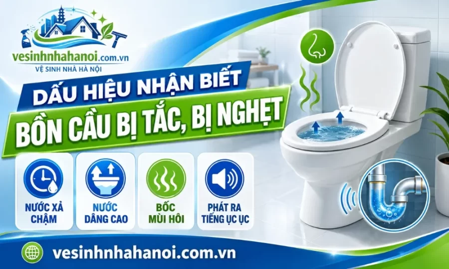 Dấu hiệu nhận biết bồn cầu bị tắc
