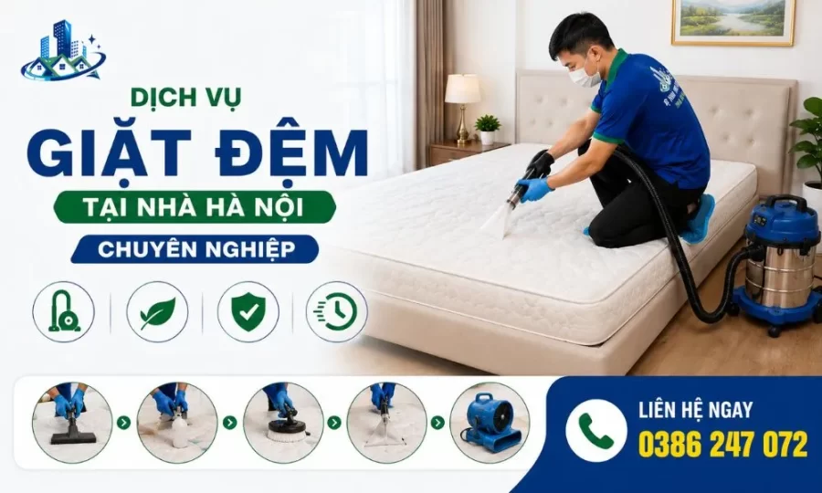 Dịch vụ giặt đệm tại nhà Hà Nội