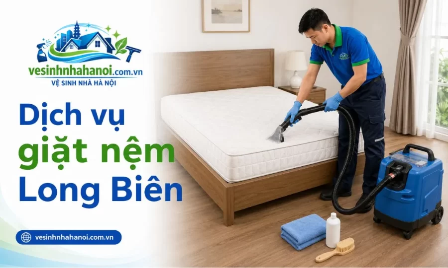 Dịch vụ giặt nệm Long Biên