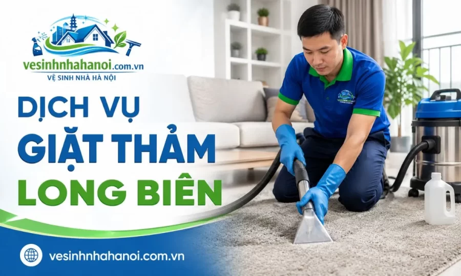 Dịch vụ giặt thảm Long Biên
