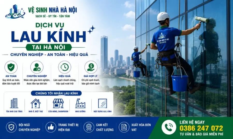 dịch vụ lau kính hà nội