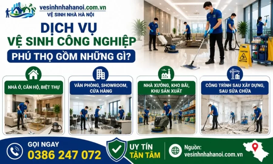 Dịch vụ vệ sinh công nghiệp tại Phú Thọ