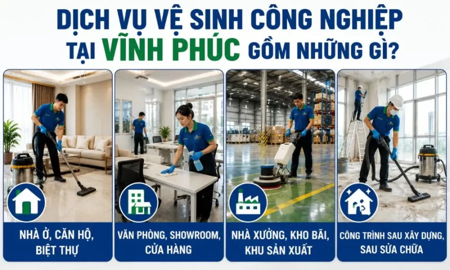 Dịch vụ vệ sinh công nghiệp tại Vĩnh Phúc