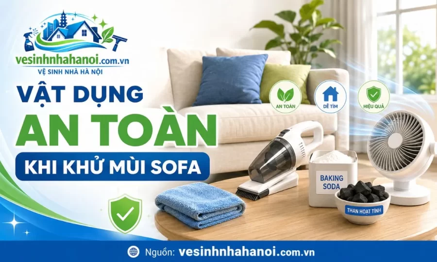 Dụng cụ khử mùi ghế sofa an toàn tại nhà