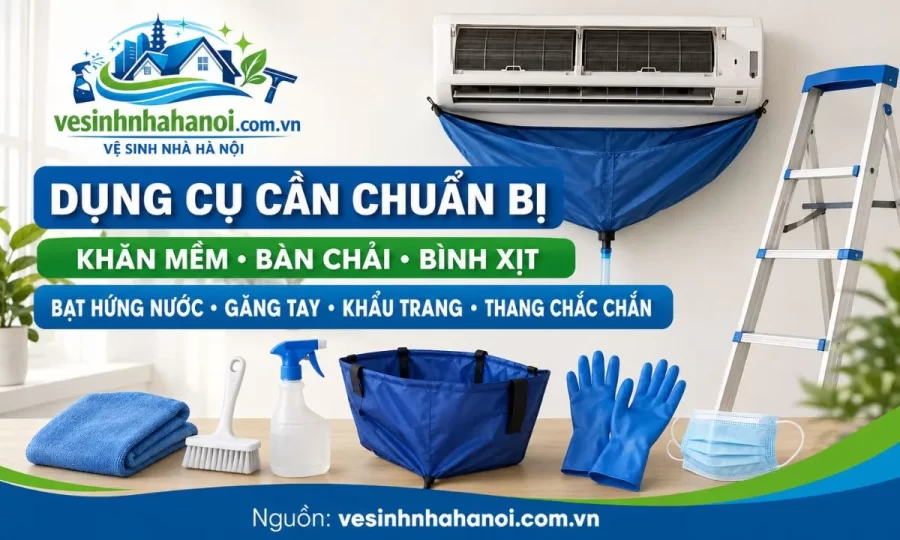 Dụng cụ cần chuẩn bị khi vệ sinh điều hòa tại nhà