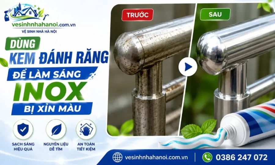 Dùng kem đánh răng để tẩy rỉ sét trên inox