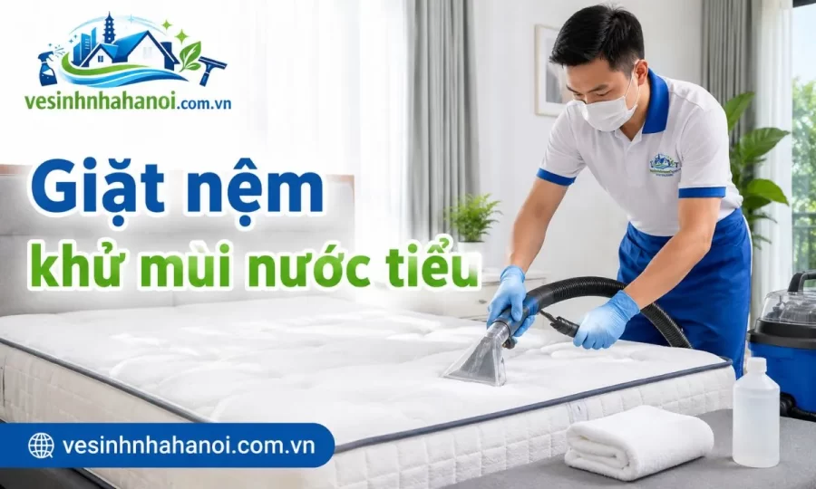 Giặt nệm khử mùi nước tiểu