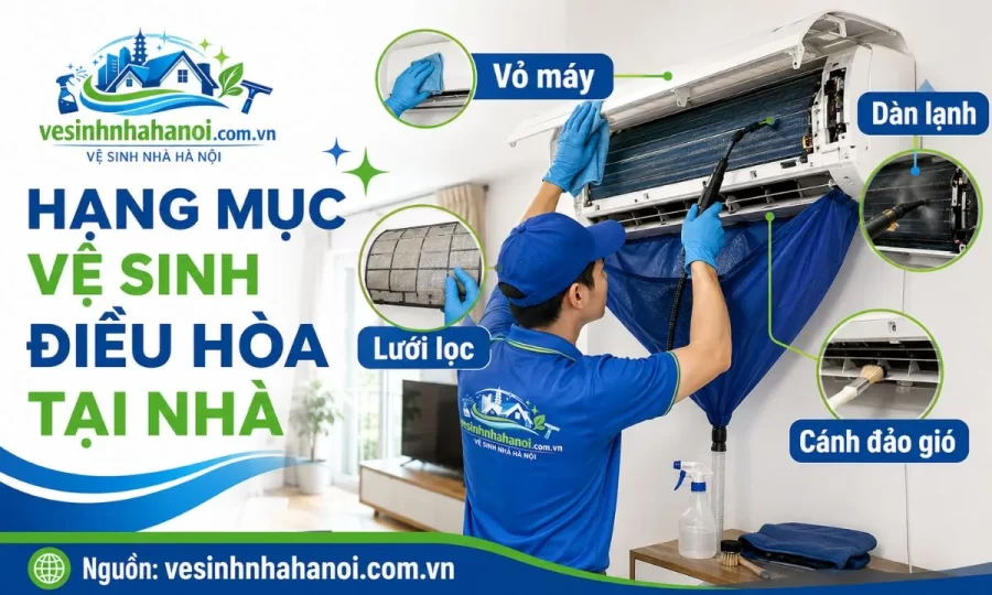 Hạng mục vệ sinh điều hòa tại nhà