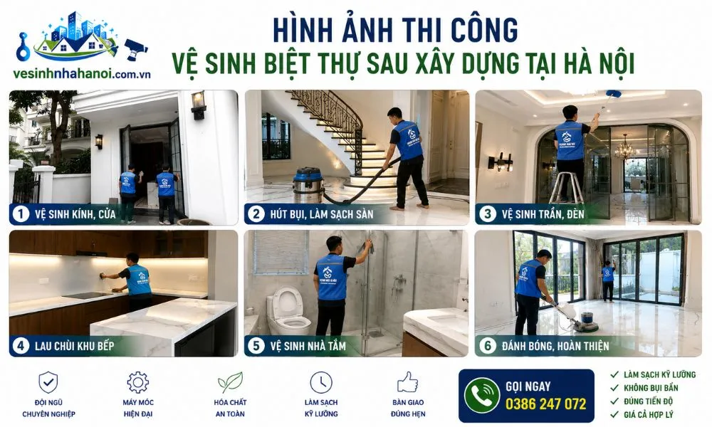 Hình ảnh thi công vệ sinh thực tế tại Hà Nội