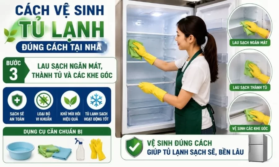 Hướng dẫn vệ sinh tủ lạnh