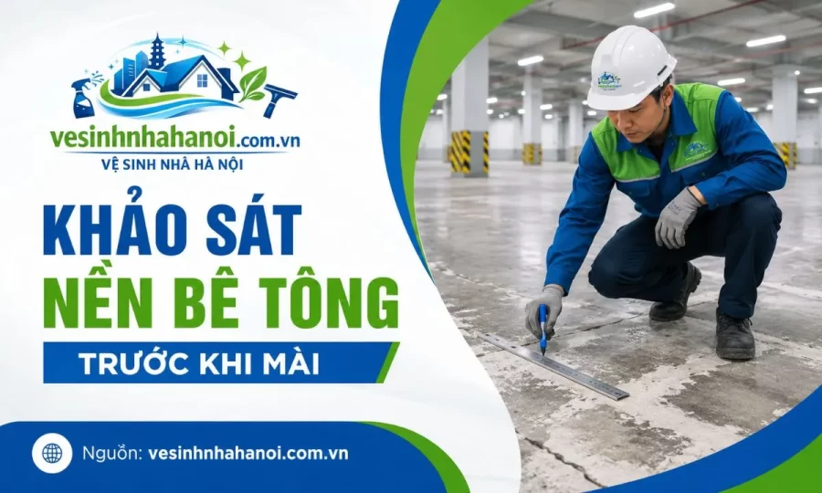 Khảo sát nền bê tông trước khi mài