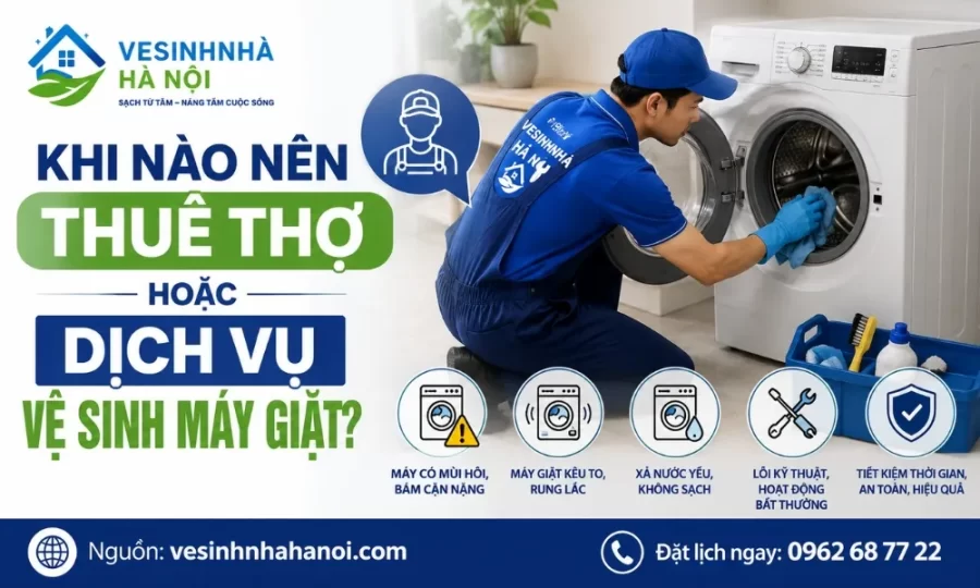Khi nào nên thuê thợ dịch vụ vệ sinh máy giặt
