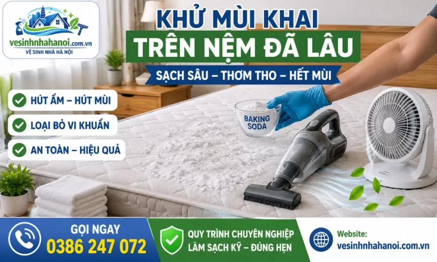 Khử mùi khai trên nệm đã lâu