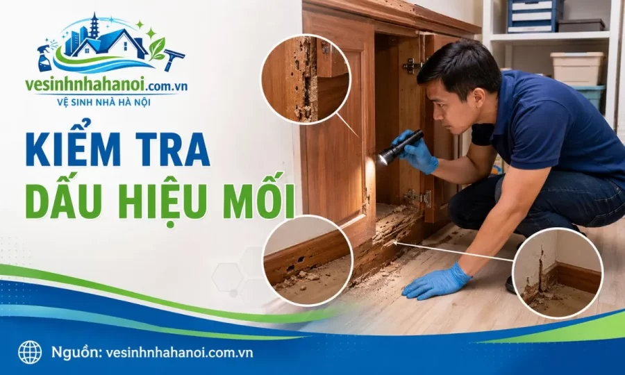 Kiểm tra đường mối đi trước khi diệt mối tại nhà