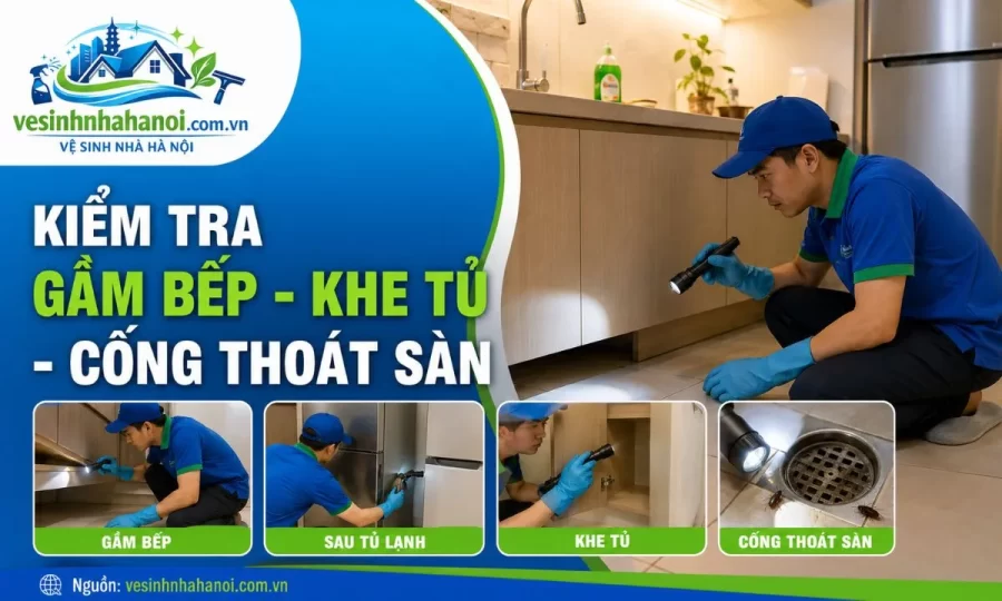 Kiểm tra ổ gián trứng gián và đường gián bò