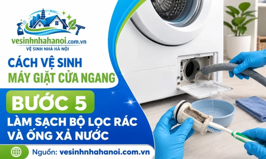 Làm sạch bộ lọc rác và ống xả nước