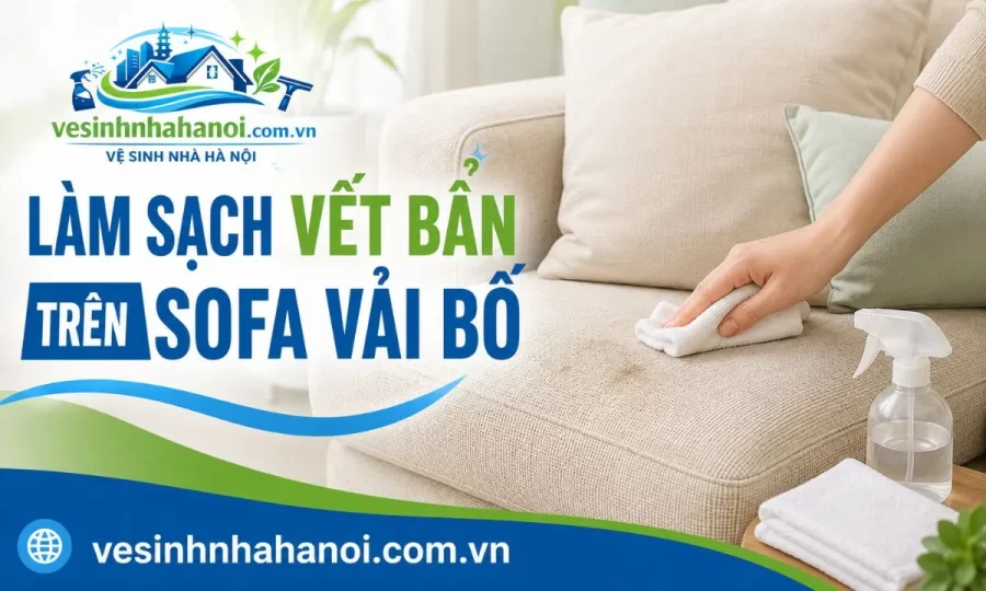Làm sạch vết bẩn trên sofa vải bố
