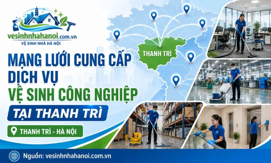 Mạng lưới cung cấp dịch vụ vệ sinh công nghiệp tại Thanh Trì