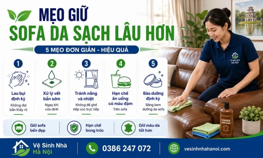 Mẹo giữ sofa sạch lâu hơn