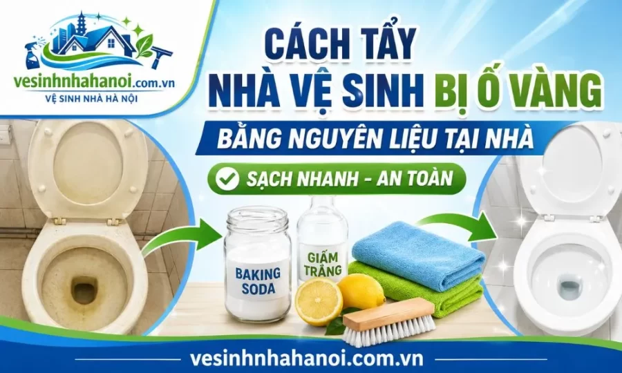 Mẹo vệ sinh nhà vệ sinh bị ố vàng bằng nguyên liệu tại nhà