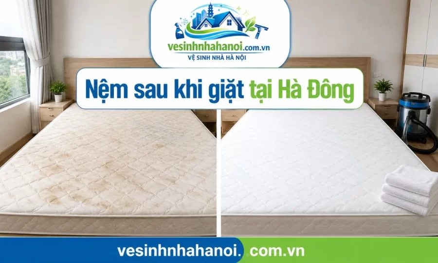 Nệm sau khi giặt tại Hà Đông