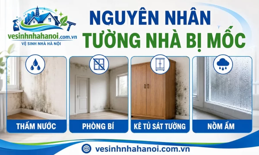 Nguyên nhân tường nhà bị mốc