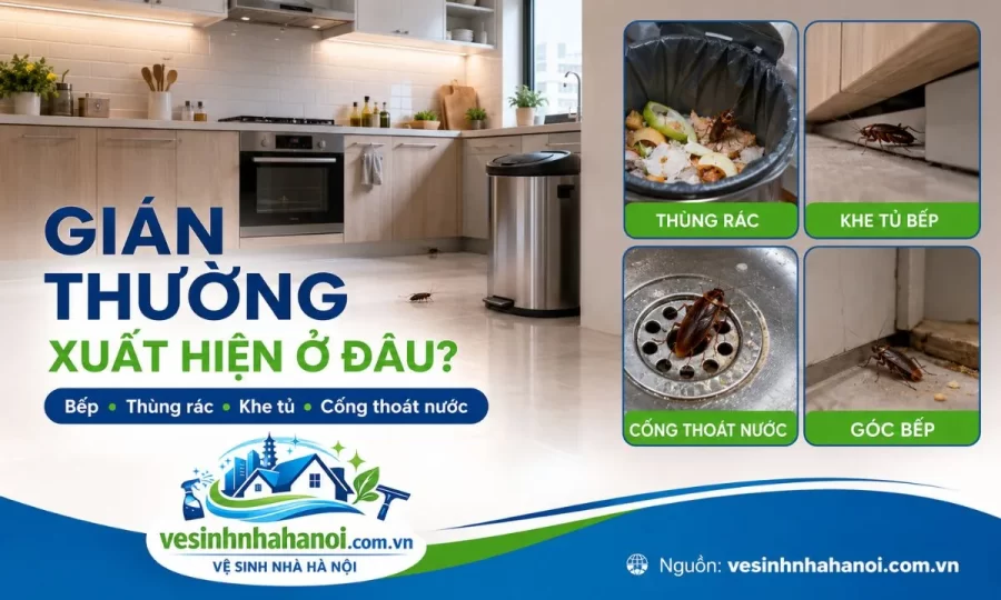 Nhà nhiều gián do thức ăn thừa dầu mỡ và góc khuất