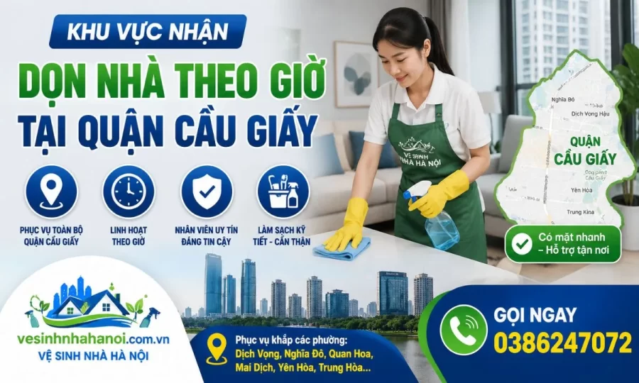 nhận dọn nhà theo giờ quận Cầu Giấy