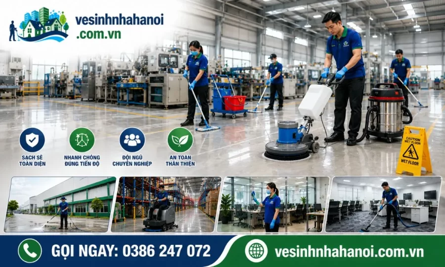 Nhân viên vệ sinh công nghiệp tại Bắc Ninh