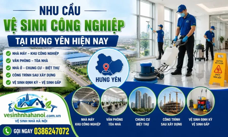 nhu cầu vệ sinh công nghiệp tại hưng yên
