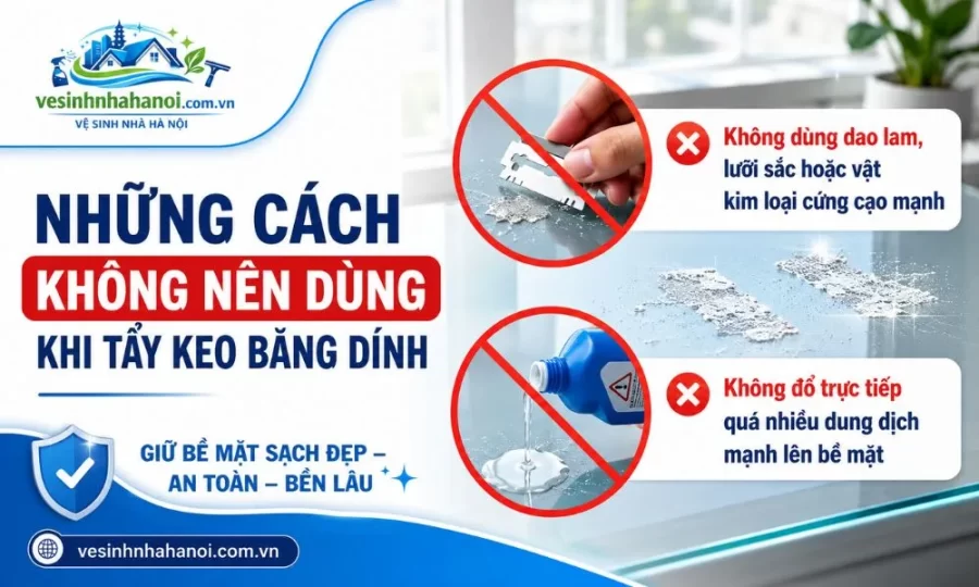 Những cách không nên dùng khi tẩy keo băng dính