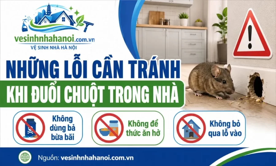 Những lỗi cần tránh khi đuổi chuột trong nhà