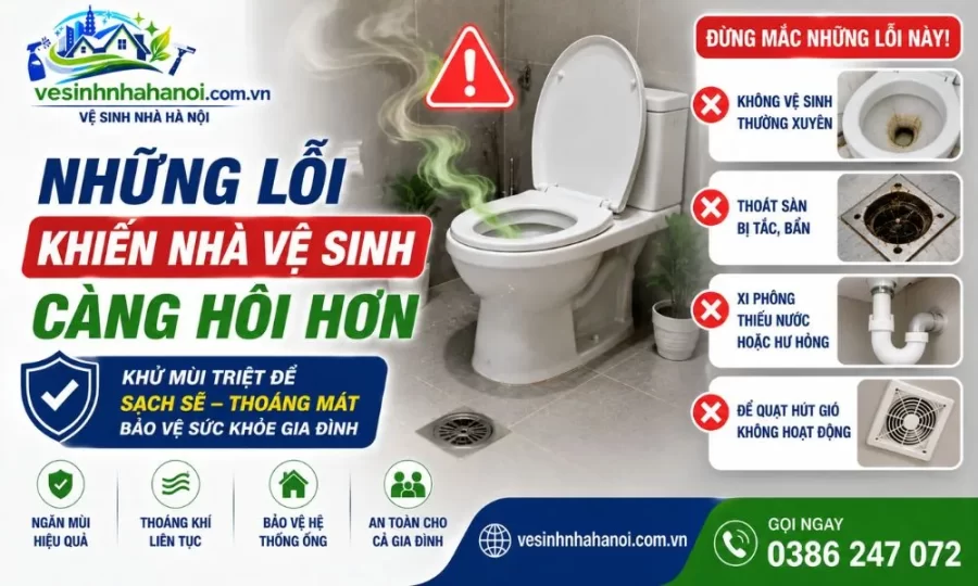 Những lỗi khiến nhà vệ sinh càng hôi hơn