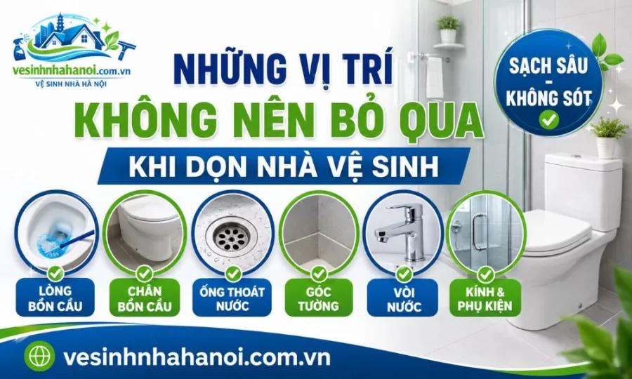 Những vị trí không nên bỏ qua khi dọn nhà vệ sinh