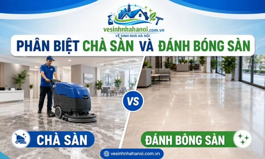 Phân biệt chà sàn và đánh bóng sàn