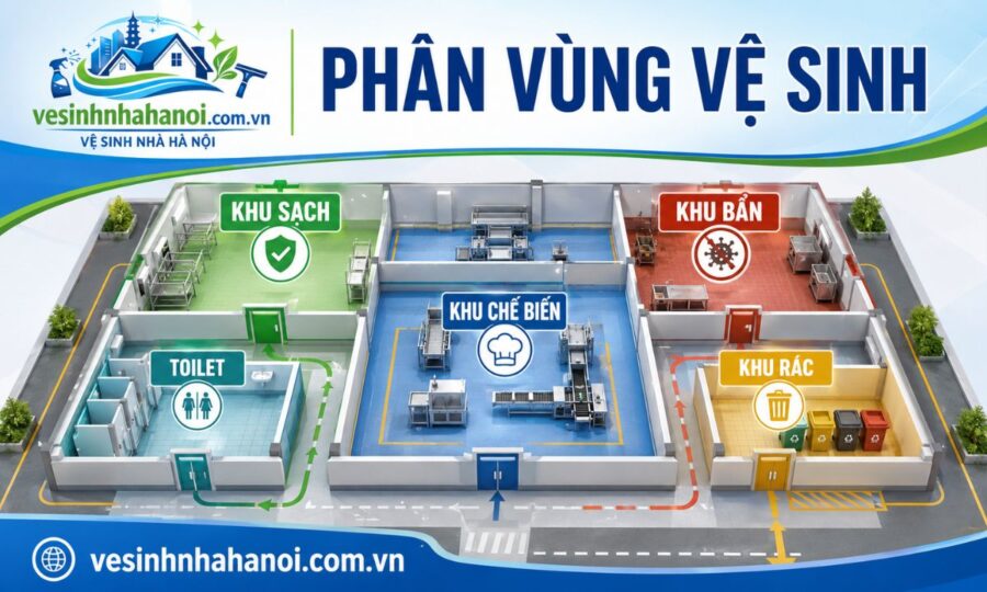 Phân vùng vệ sinh nhà xưởng thực phẩm