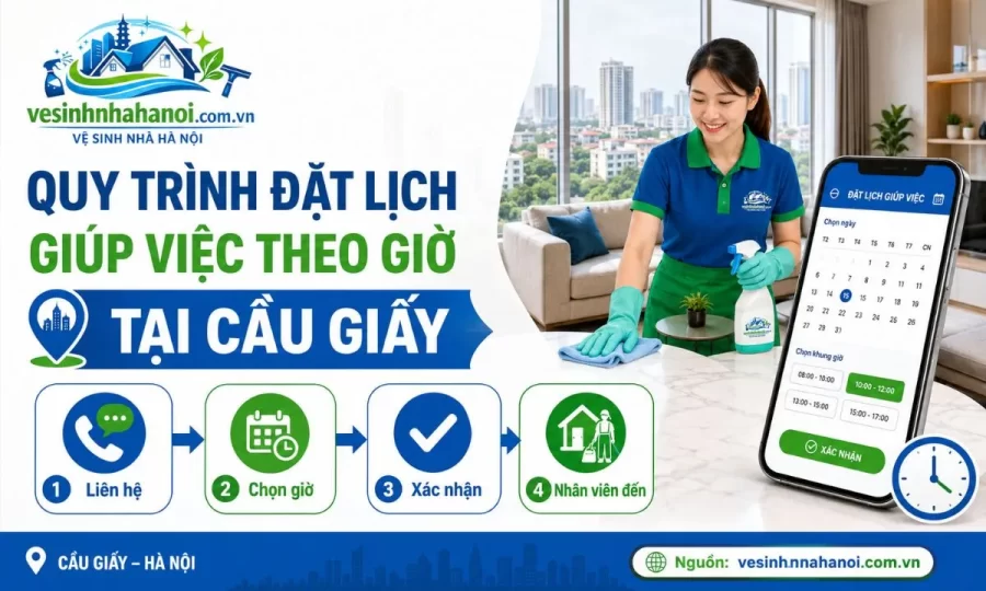Quy trình đặt giúp việc theo giờ quận Cầu Giấy