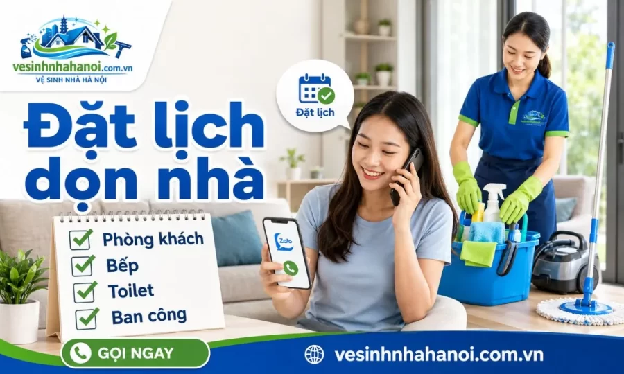 Quy trình đặt lịch dọn nhà theo giờ Đông Anh