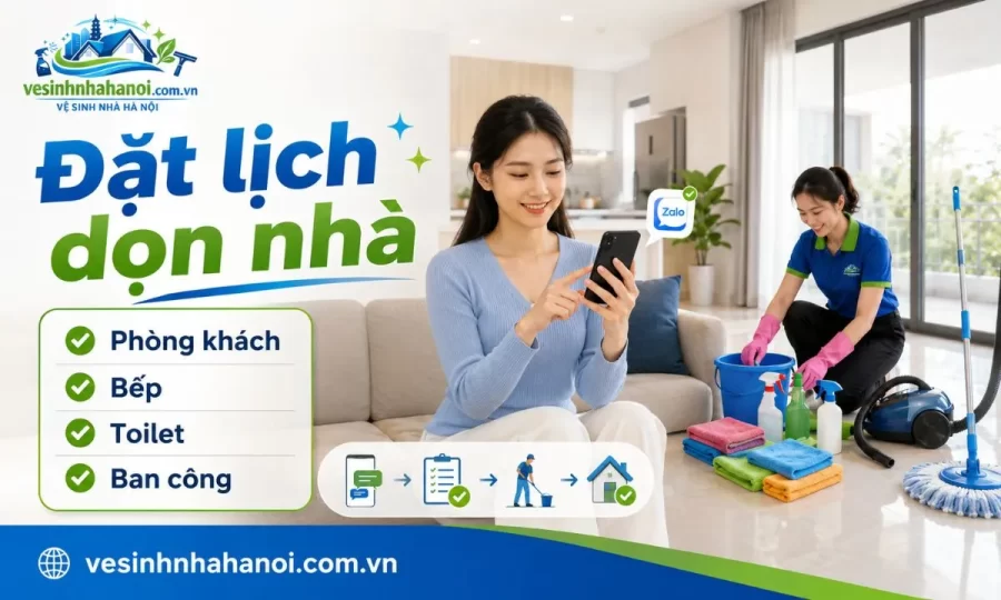 Quy trình đặt lịch dọn nhà theo giờ Thanh Xuân