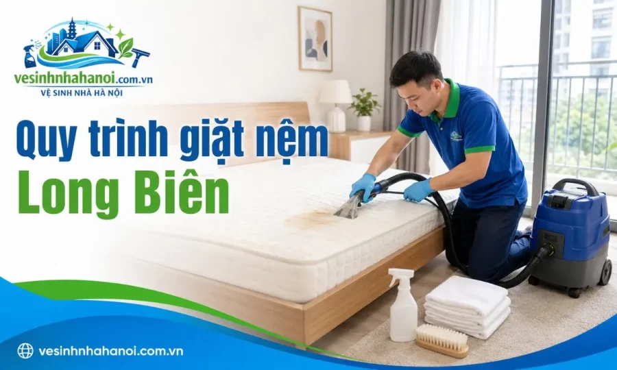Quy trình giặt nệm tại Long Biên