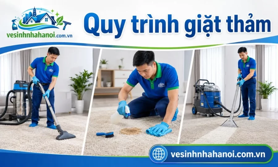 Quy trình giặt thảm tại Hà Đông