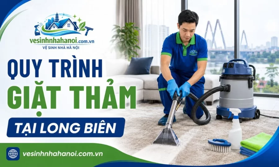 Quy trình giặt thảm tại Long Biên