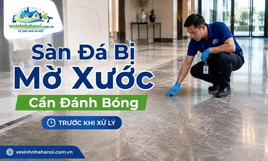 Sàn đá bị mờ xước cần đánh bóng