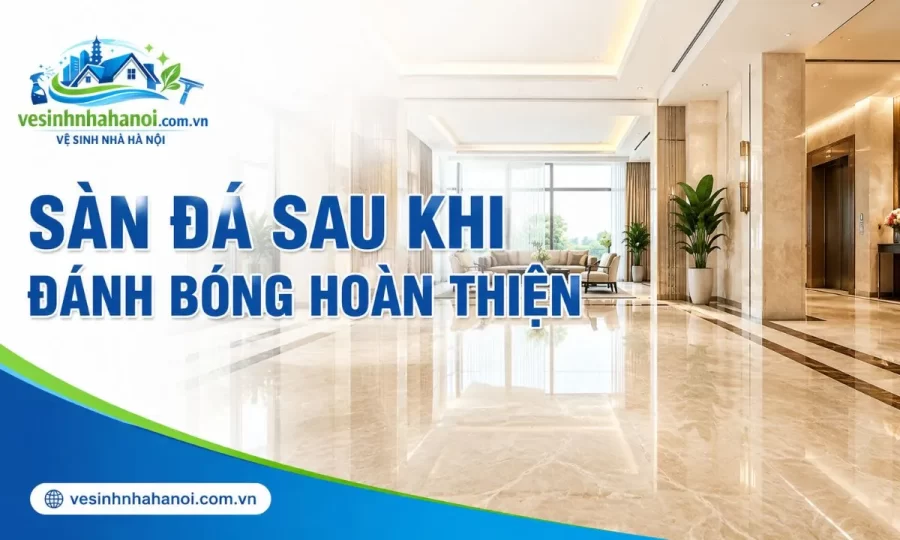 Sàn đá sau khi đánh bóng hoàn thiện