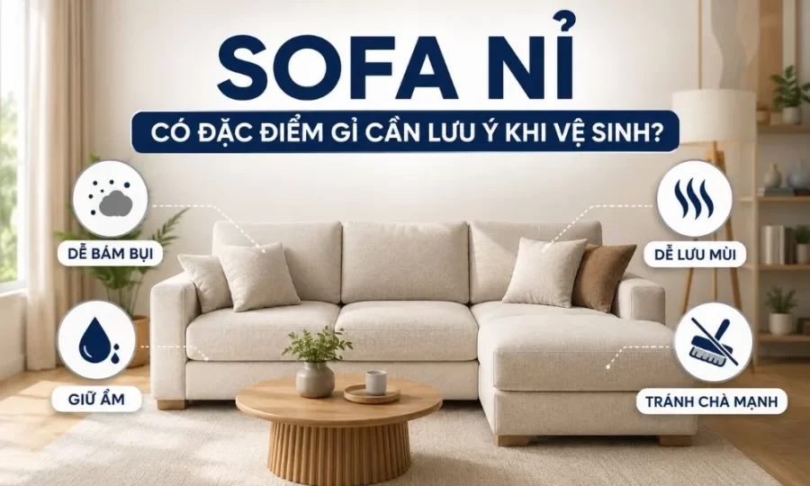 Sofa nỉ có đặc điểm gì cần lưu ý khi vệ sinh 