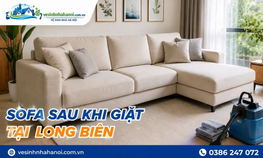 Sofa sau khi giặt tại Long Biên