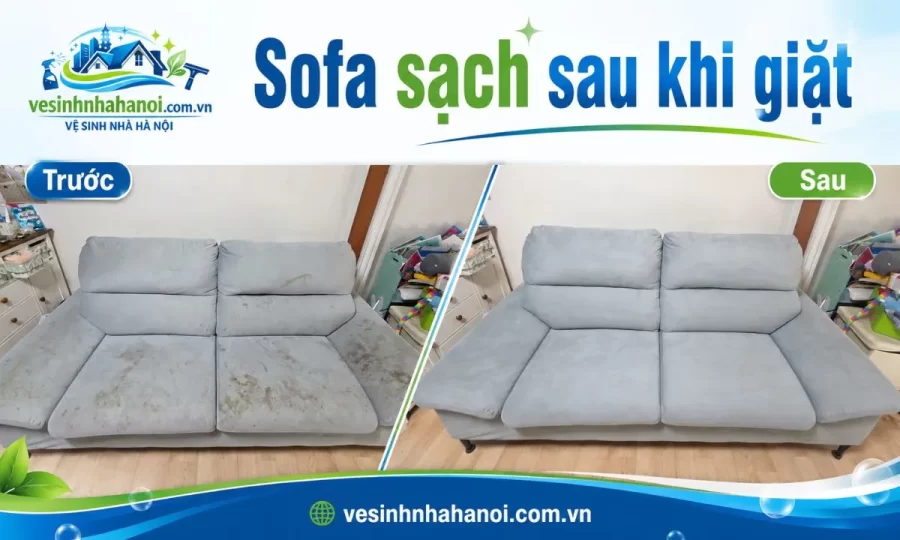 Sofa sau khi giặt tại Tây Hồ