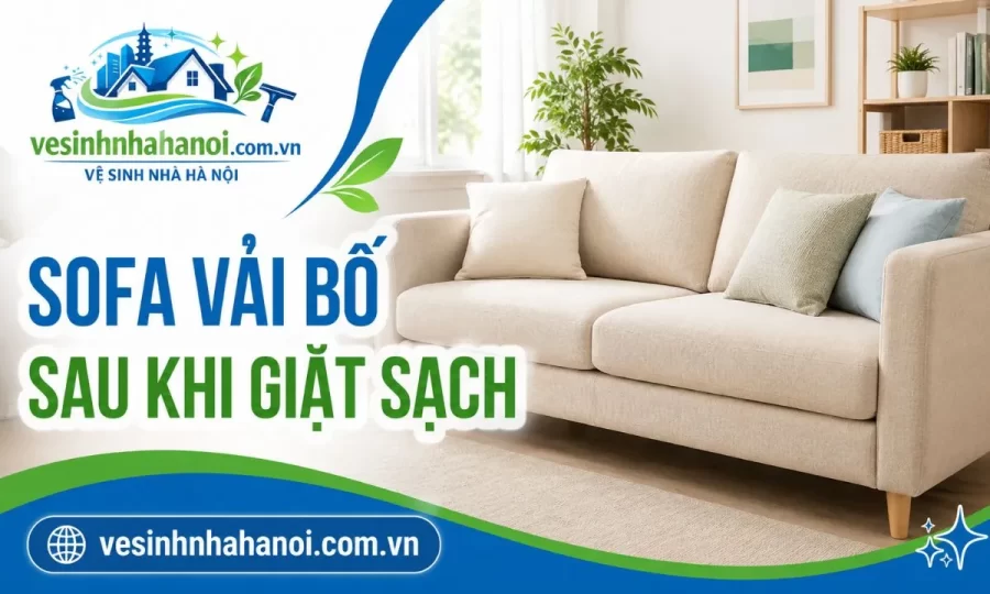 Sofa vải bố sau khi giặt sạch