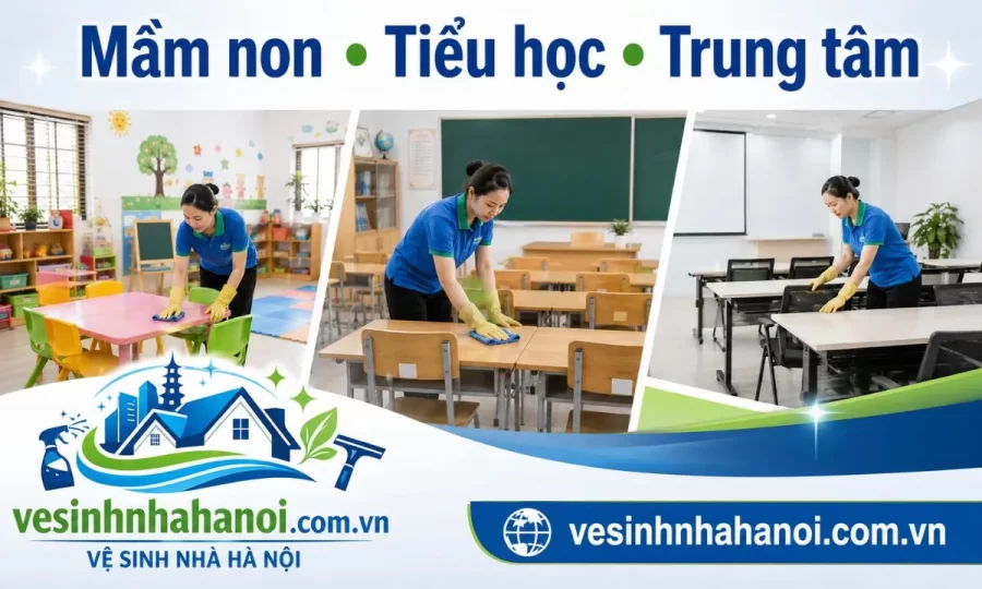 Tạp vụ trường mầm non, tiểu học, trung tâm đào tạo