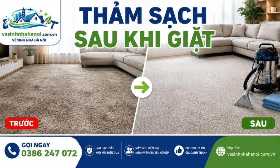 Thảm sau khi giặt tại Hà Đông